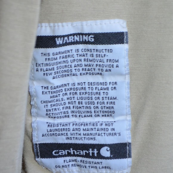 Carhartt FR Tan Mens Long Sleeve Shirt Medium - Picture 4 of 5